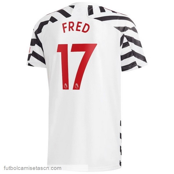 Camiseta Manchester United NO.17 Fred 3ª 2020/21 Blanco
